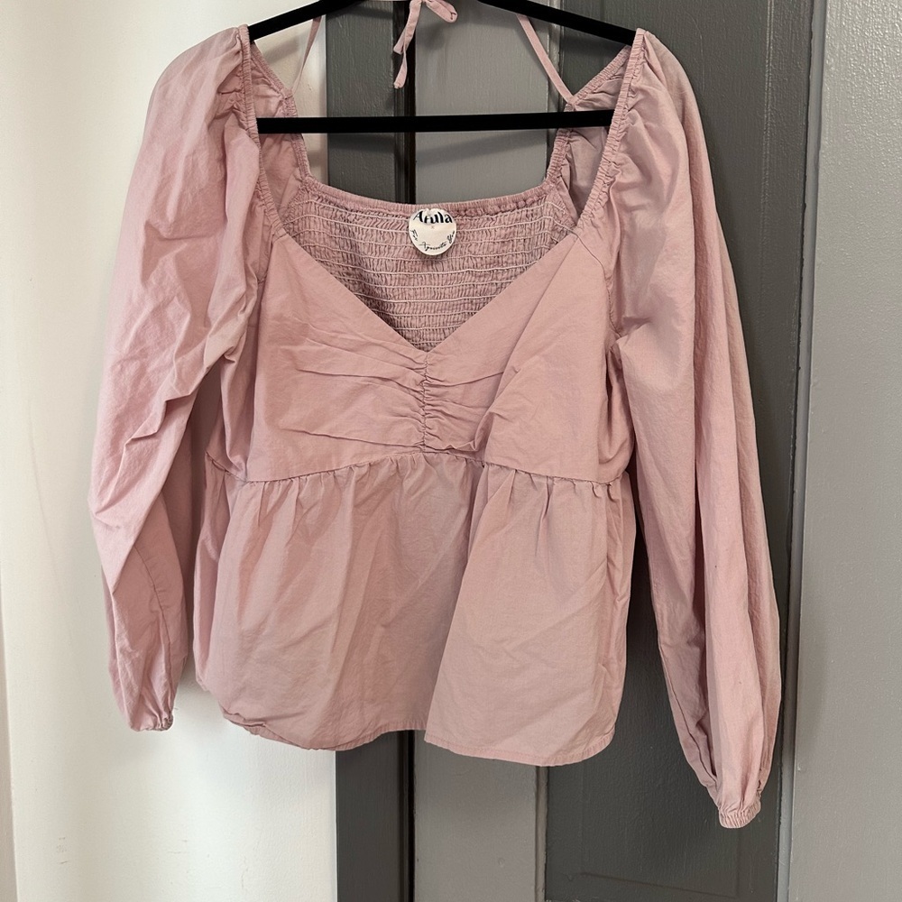 Arula Pink Smocked Women's Crop Top
